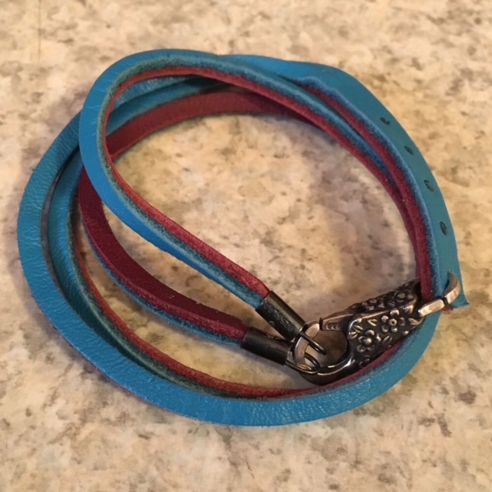 Trollbeads leather bracelet w sterling silver lock